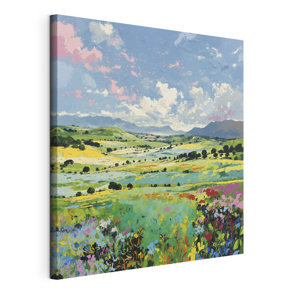 Canvas Schilderijen Canvas Schilderijen Schilderij van een bloemenveld (Artikelnummer: s48819)