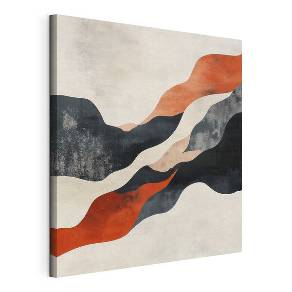 Canvas Schilderijen Zwarte, oranje en witte golven (Artikelnummer: s48881) Canvas Schilderijen Canvas Schilderijen Zwarte, oranje en witte golven (Artikelnummer: s48881)