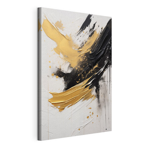 Canvas Schilderijen Canvas Schilderijen Dynamische penseelstreken in zwart en wit (Artikelnummer: s48932)