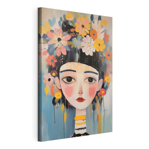 Canvas Schilderijen Schilderij van een vrouw met bloemen in haar haar (Artikelnummer: s48935) Canvas Schilderijen Canvas Schilderijen Schilderij van een vrouw met bloemen in haar haar (Artikelnummer: s48935)