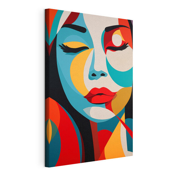 Canvas Schilderijen Schilderij van het gezicht van een vrouw (Artikelnummer: s48948) Canvas Schilderijen Canvas Schilderijen Schilderij van het gezicht van een vrouw (Artikelnummer: s48948)