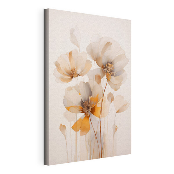 Canvas Schilderijen Canvas Schilderijen Schilderij van bloemen op een witte achtergrond (Artikelnummer: s48955)