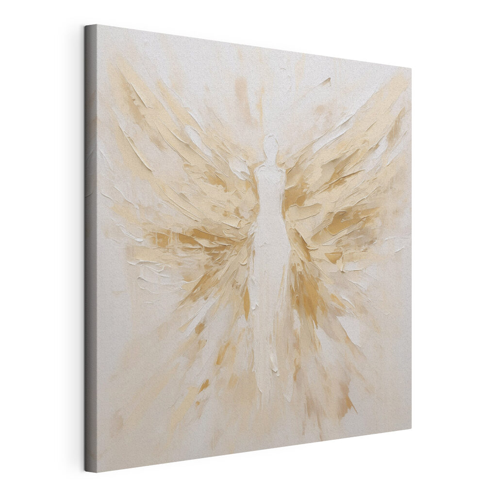 Painting of a woman with wings