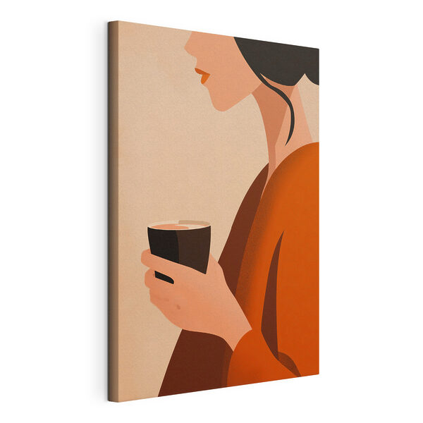 Canvas Schilderijen Vrouw met een kopje in haar hand (Artikelnummer: s49019) Canvas Schilderijen Canvas Schilderijen Vrouw met een kopje in haar hand (Artikelnummer: s49019)