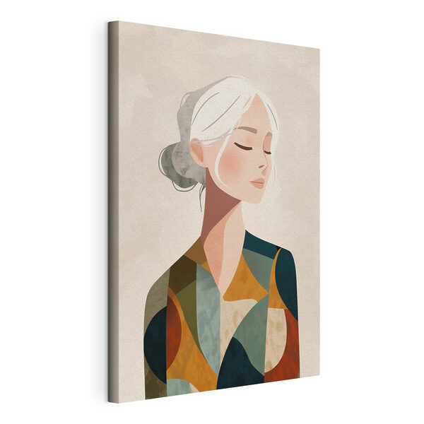 Canvas Schilderijen Vrouw met wit haar (Artikelnummer: s49029) Canvas Schilderijen Canvas Schilderijen Vrouw met wit haar (Artikelnummer: s49029)
