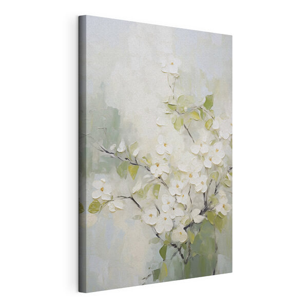 Canvas Schilderijen Schilderij van witte bloemen op een tak (Artikelnummer: s49048) Canvas Schilderijen Canvas Schilderijen Schilderij van witte bloemen op een tak (Artikelnummer: s49048)