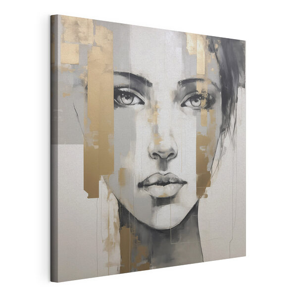 Canvas Schilderijen Schilderij van het gezicht van een vrouw (Artikelnummer: s49055) Canvas Schilderijen Canvas Schilderijen Schilderij van het gezicht van een vrouw (Artikelnummer: s49055)
