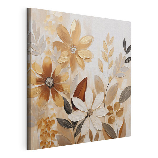 Canvas Schilderijen Canvas Schilderijen Schilderij van bloemen en bladeren (Artikelnummer: s49071)
