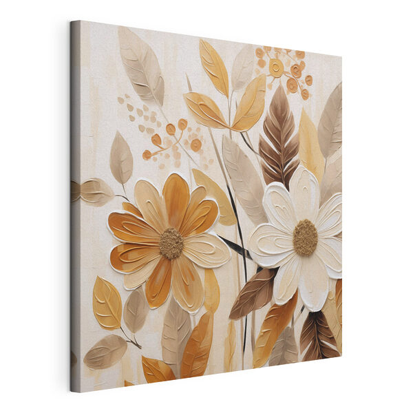 Canvas Schilderijen Schilderij van bloemen en bladeren (Artikelnummer: s49072) Canvas Schilderijen Canvas Schilderijen Schilderij van bloemen en bladeren (Artikelnummer: s49072)