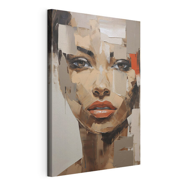 Canvas Schilderijen Schilderij van het gezicht van een vrouw (Artikelnummer: s49075) Canvas Schilderijen Canvas Schilderijen Schilderij van het gezicht van een vrouw (Artikelnummer: s49075)