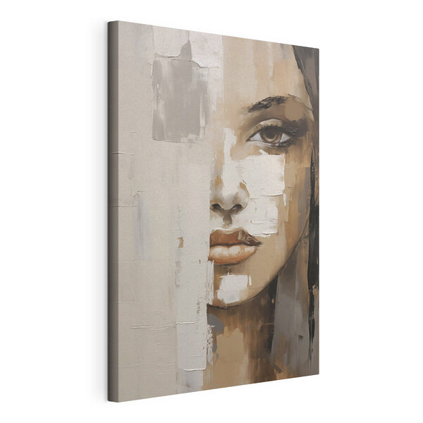Canvas Schilderijen Canvas Schilderijen Schilderij van het gezicht van een vrouw (Artikelnummer: s49076)