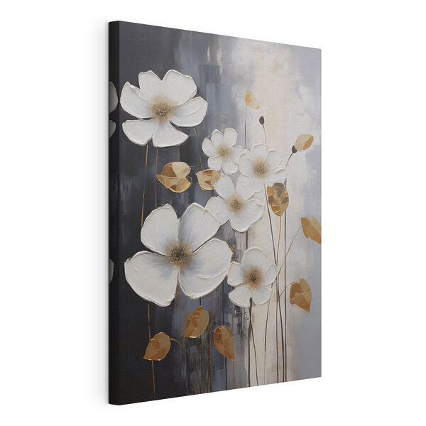 Canvas Schilderijen Elegante bloemen tegen een donkere achtergrond (Artikelnummer: s49078) Canvas Schilderijen Canvas Schilderijen Elegante bloemen tegen een donkere achtergrond (Artikelnummer: s49078)