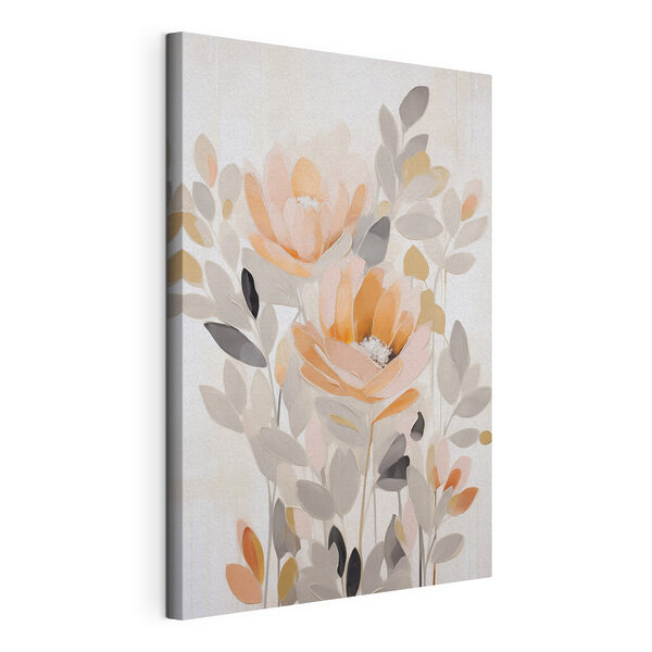 Canvas Schilderijen Canvas Schilderijen Schilderij van bloemen en bladeren (Artikelnummer: s49080)