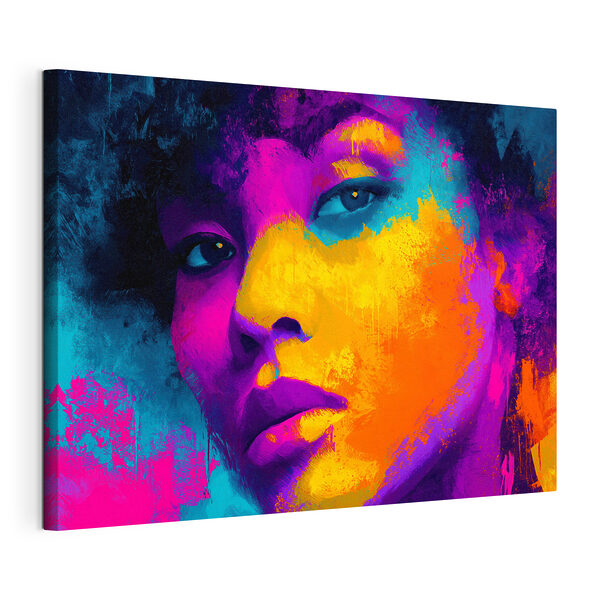 Canvas Schilderijen Het gezicht van een vrouw met kleurrijke verf (Artikelnummer: s49083) Canvas Schilderijen Canvas Schilderijen Het gezicht van een vrouw met kleurrijke verf (Artikelnummer: s49083)