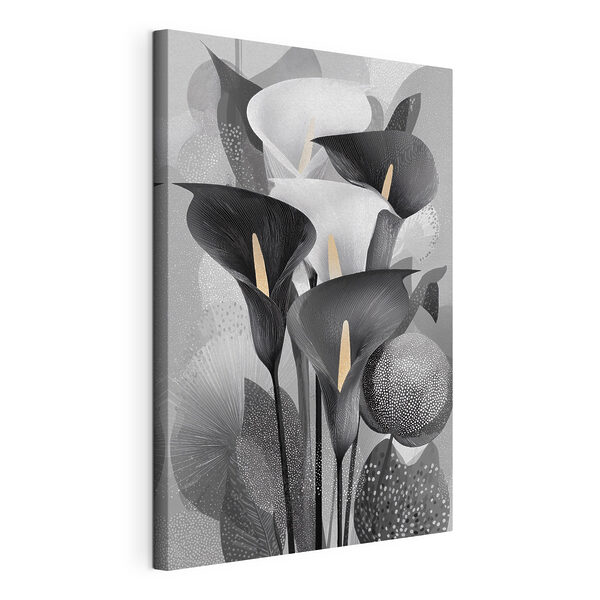 Canvas Schilderijen Groep zwart-witte bloemen (Artikelnummer: s49086) Canvas Schilderijen Canvas Schilderijen Groep zwart-witte bloemen (Artikelnummer: s49086)