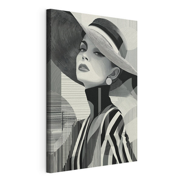 Canvas Schilderijen Canvas Schilderijen Vrouw met een hoed op (Artikelnummer: s49089)