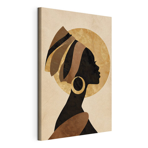 Canvas Schilderijen Profiel van een vrouw met een tulband (Artikelnummer: s49092) Canvas Schilderijen Canvas Schilderijen Profiel van een vrouw met een tulband (Artikelnummer: s49092)