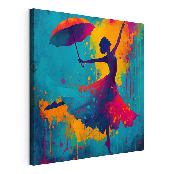 Canvas Schilderijen Vrouw in een jurk met een paraplu in haar hand (Artikelnummer: s49096) Canvas Schilderijen Canvas Schilderijen Vrouw in een jurk met een paraplu in haar hand (Artikelnummer: s49096)