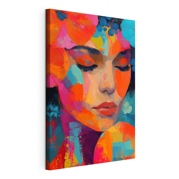 Canvas Schilderijen Canvas Schilderijen Schilderij van het gezicht van een vrouw (Artikelnummer: s49097)