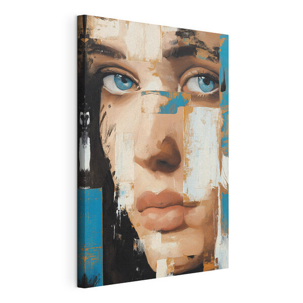 Canvas Schilderijen Schilderij van het gezicht van een vrouw (Artikelnummer: s49098) Canvas Schilderijen Canvas Schilderijen Schilderij van het gezicht van een vrouw (Artikelnummer: s49098)