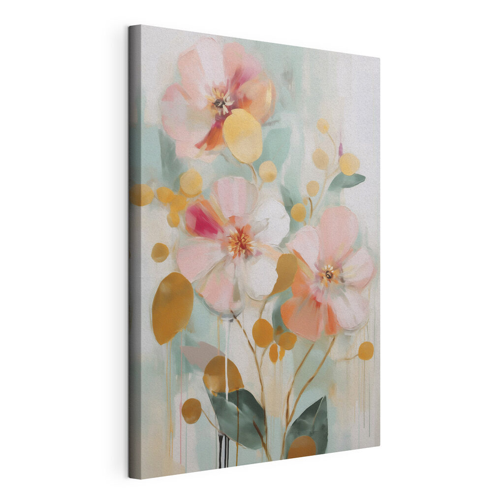 Painting of flowers and leaves