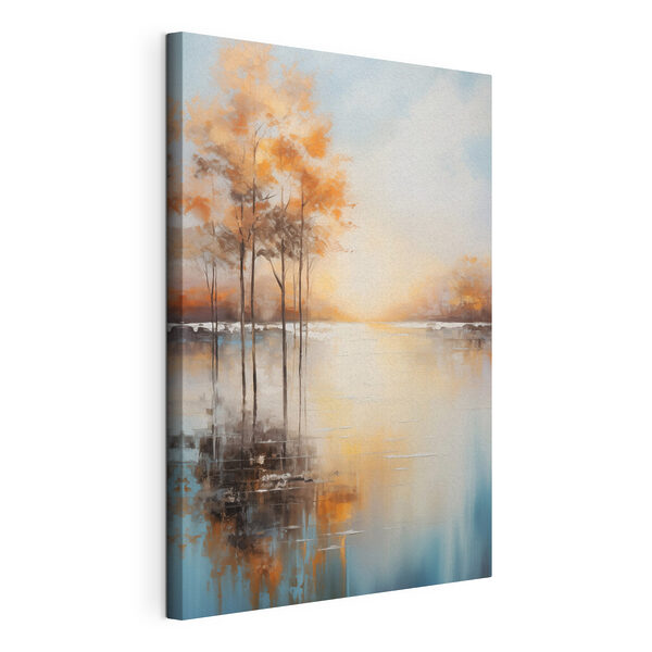 Canvas Schilderijen Canvas Schilderijen Schilderij van bomen in een meer (Artikelnummer: s49152)