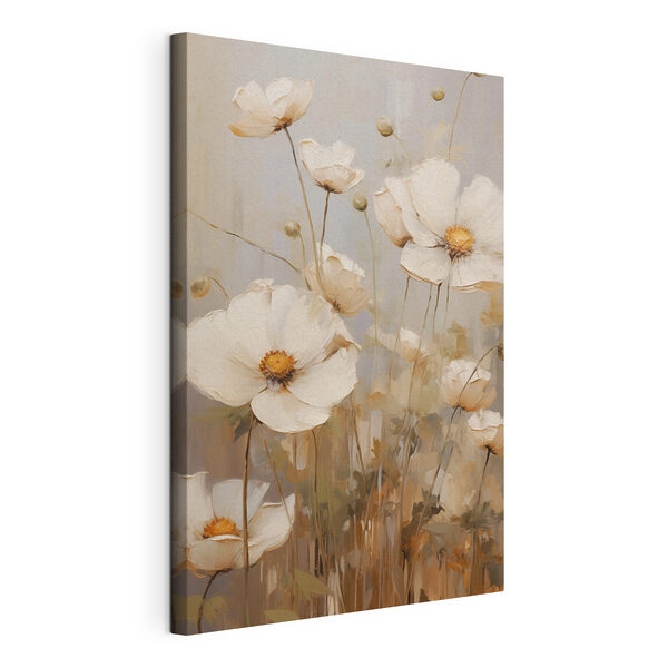 Canvas Schilderijen Schilderij van witte bloemen (Artikelnummer: s49159) Canvas Schilderijen Canvas Schilderijen Schilderij van witte bloemen (Artikelnummer: s49159)