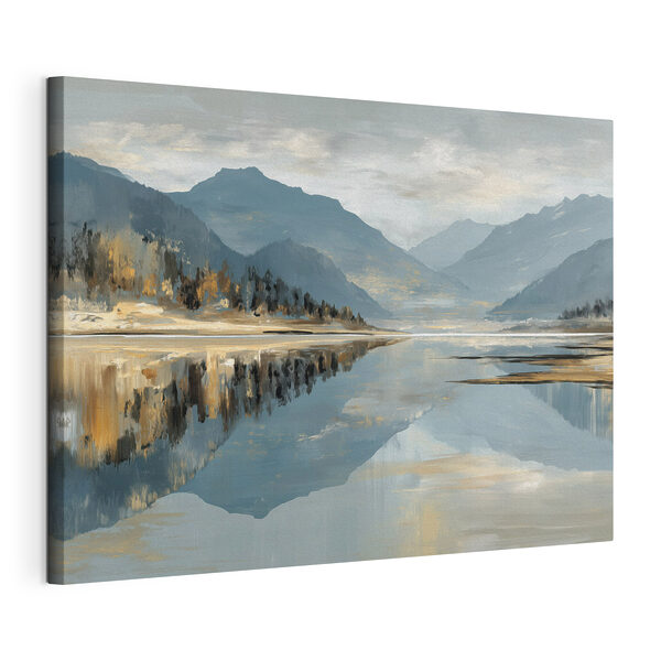 Canvas Schilderijen Meer met bergen op de achtergrond (Artikelnummer: s49187) Canvas Schilderijen Canvas Schilderijen Meer met bergen op de achtergrond (Artikelnummer: s49187)