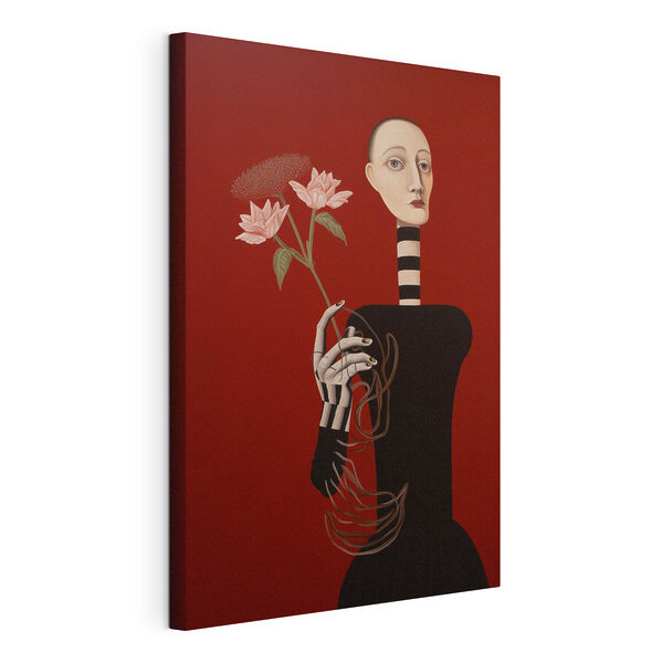 Canvas Schilderijen Schilderij van een vrouw met bloemen in haar handen (Artikelnummer: s49190) Canvas Schilderijen Canvas Schilderijen Schilderij van een vrouw met bloemen in haar handen (Artikelnummer: s49190)