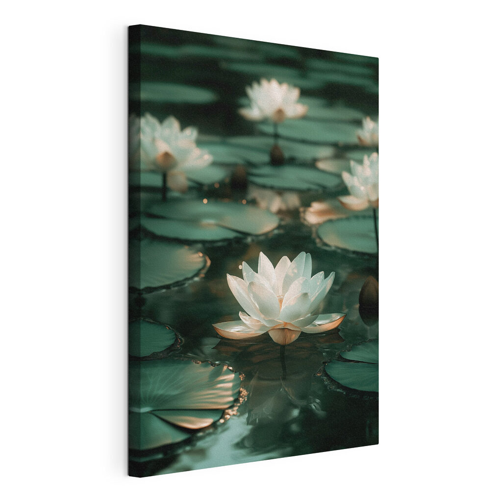 White flower on water White flower on water