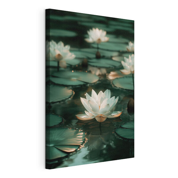 Canvas Schilderijen Witte bloem op het water (Artikelnummer: s49197) Canvas Schilderijen Canvas Schilderijen Witte bloem op het water (Artikelnummer: s49197)