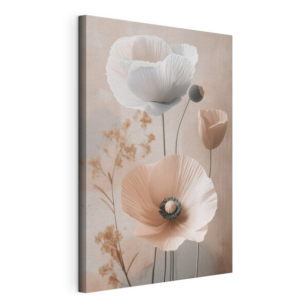 Canvas Schilderijen Canvas Schilderijen Verfijnde bloemen in zachte tinten (Artikelnummer: s49201)