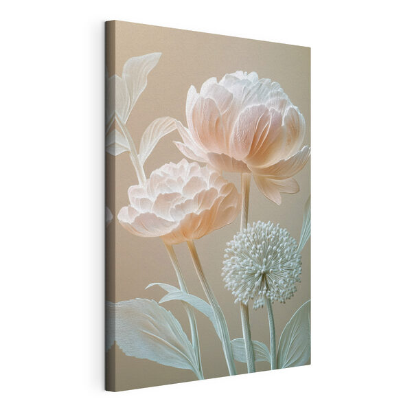 Canvas Schilderijen Canvas Schilderijen Verfijnde bloemen in zachte tinten (Artikelnummer: s49208)