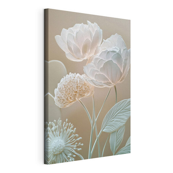 Canvas Schilderijen Canvas Schilderijen Verfijnde bloemen in zachte tinten (Artikelnummer: s49209)