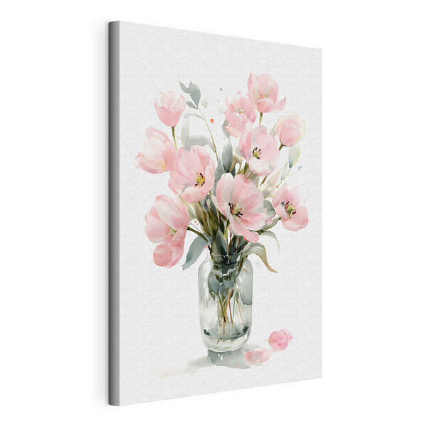 Canvas Schilderijen Aquarel van bloemen in een glazen vaas (Artikelnummer: s49226) Canvas Schilderijen Canvas Schilderijen Aquarel van bloemen in een glazen vaas (Artikelnummer: s49226)