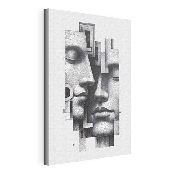 Canvas Schilderijen Canvas Schilderijen Zwart-witfoto van twee gezichten (Artikelnummer: s49242)