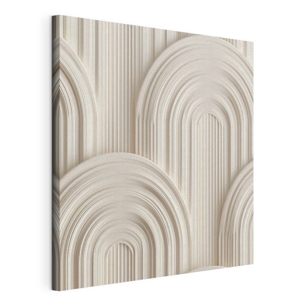 White wall with curved shapes White wall with curved shapes