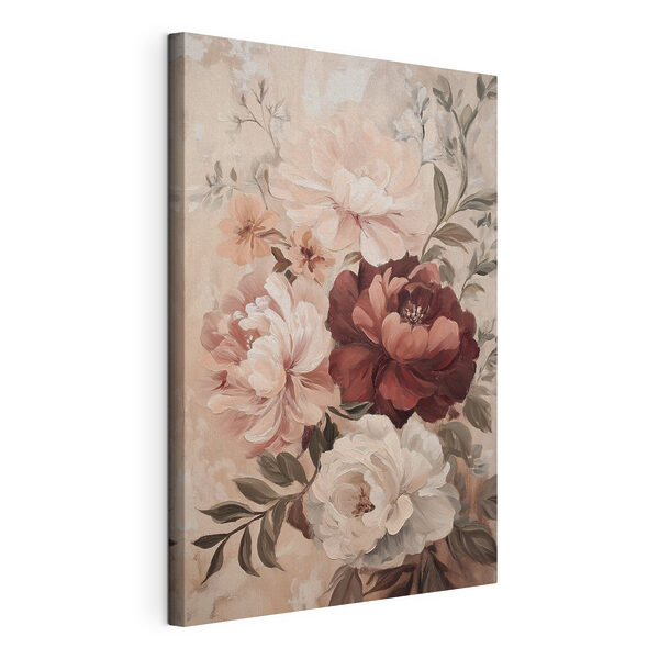 Canvas Schilderijen Canvas Schilderijen Schilderij van bloemen op een muur (Artikelnummer: s49256)