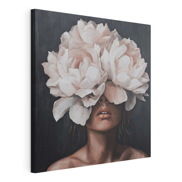 Canvas Schilderijen Schilderij van een vrouw met bloemen op haar hoofd (Artikelnummer: s49260) Canvas Schilderijen Canvas Schilderijen Schilderij van een vrouw met bloemen op haar hoofd (Artikelnummer: s49260)