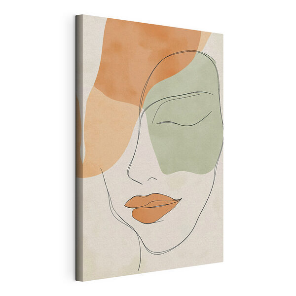 Canvas Schilderijen Canvas Schilderijen Tekening van het gezicht van een vrouw (Artikelnummer: s49266)