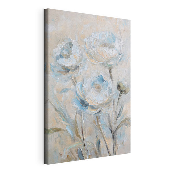 Painting of flowers on a white surface Painting of flowers on a white surface