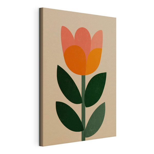 Canvas Schilderijen Bloem met bladeren aan een stengel (Artikelnummer: s49299) Canvas Schilderijen Canvas Schilderijen Bloem met bladeren aan een stengel (Artikelnummer: s49299)