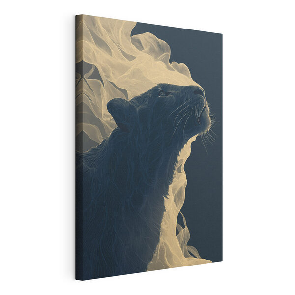 Canvas Schilderijen Zwarte panter met witte strepen (Artikelnummer: s49305) Canvas Schilderijen Canvas Schilderijen Zwarte panter met witte strepen (Artikelnummer: s49305)