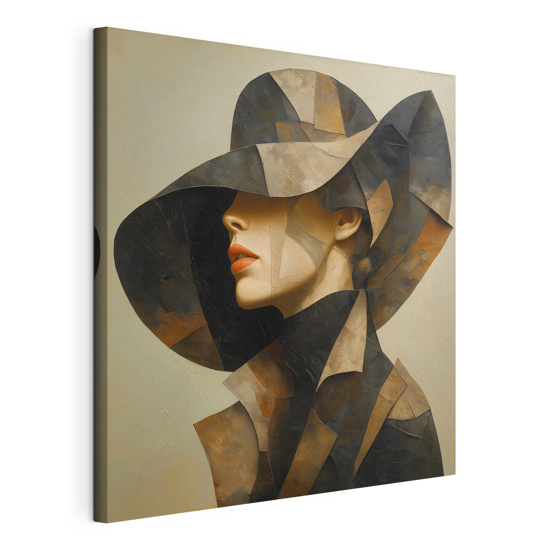 Painting of a woman wearing a hat Painting of a woman wearing a hat
