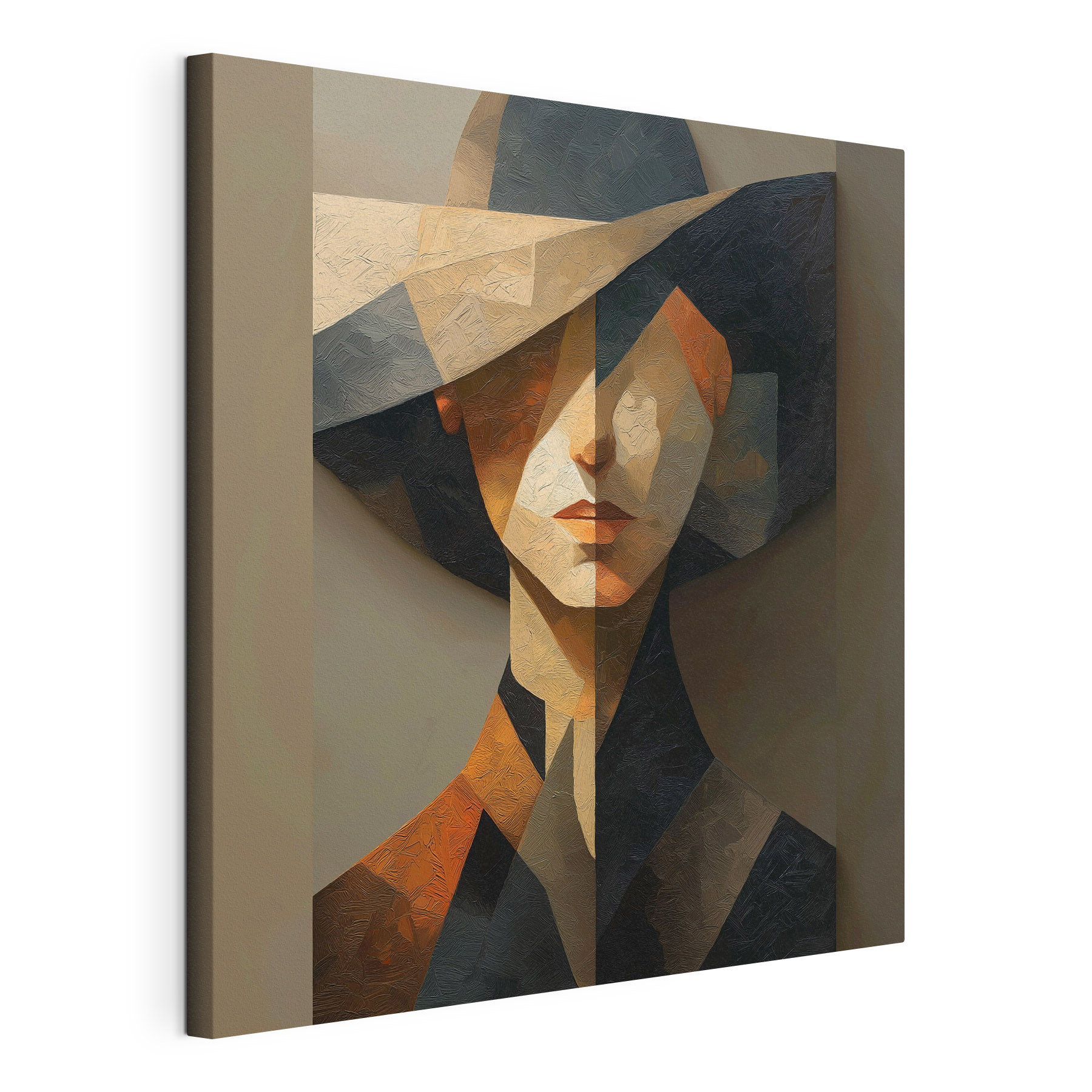 Painting of a woman wearing a hat