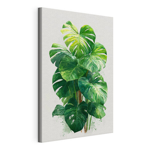 Canvas Schilderijen Grote groene plant met grote bladeren (Artikelnummer: s49336) Canvas Schilderijen Canvas Schilderijen Grote groene plant met grote bladeren (Artikelnummer: s49336)