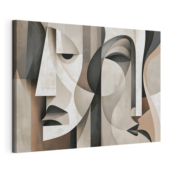 Canvas Schilderijen Canvas Schilderijen Kunstwerk met gezichten (Artikelnummer: s49344)