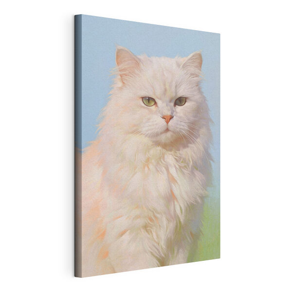 Canvas Schilderijen Canvas Schilderijen Witte kat met groene ogen (Artikelnummer: s49351)