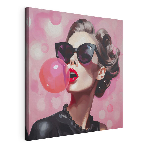 Canvas Schilderijen Canvas Schilderijen Vrouw die een zeepbel blaast (Artikelnummer: s49385)