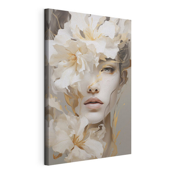 Canvas Schilderijen Vrouw met bloemen op haar gezicht (Artikelnummer: s49392) Canvas Schilderijen Canvas Schilderijen Vrouw met bloemen op haar gezicht (Artikelnummer: s49392)